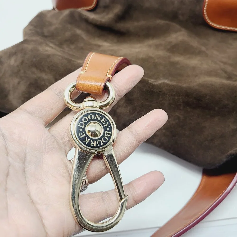 Dooney & Bourke | Large Vintage Chocolate Brown Suede Leather Handbag (One Size)